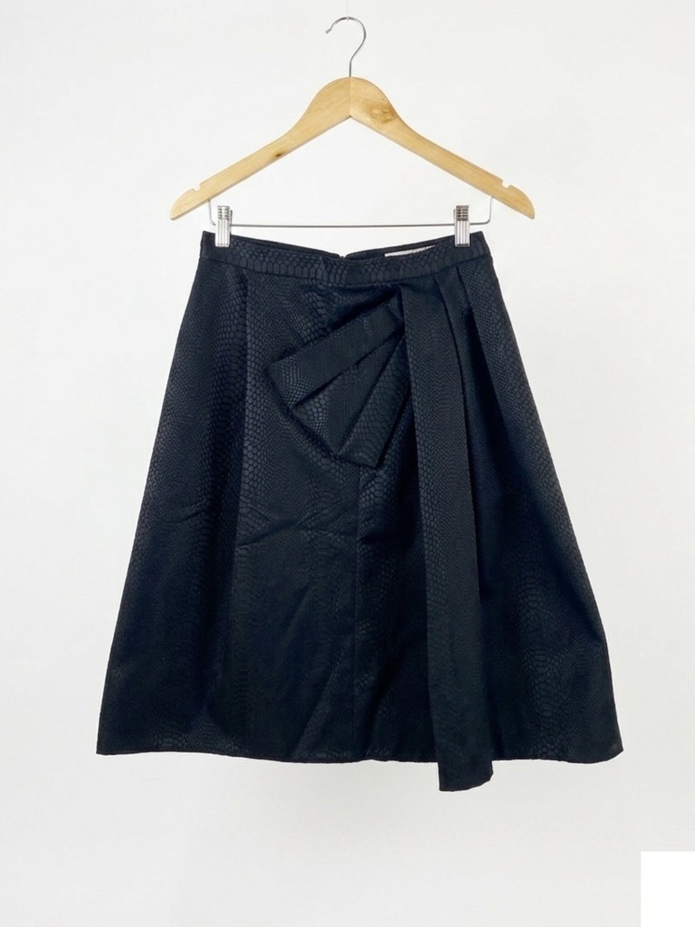 Miri 2.0 Black Snakeskin Embossed Jacquard A-Line Skirt - Size 4